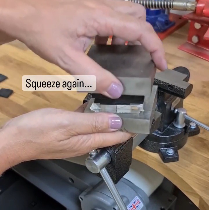 squeeze again to deepen the shape